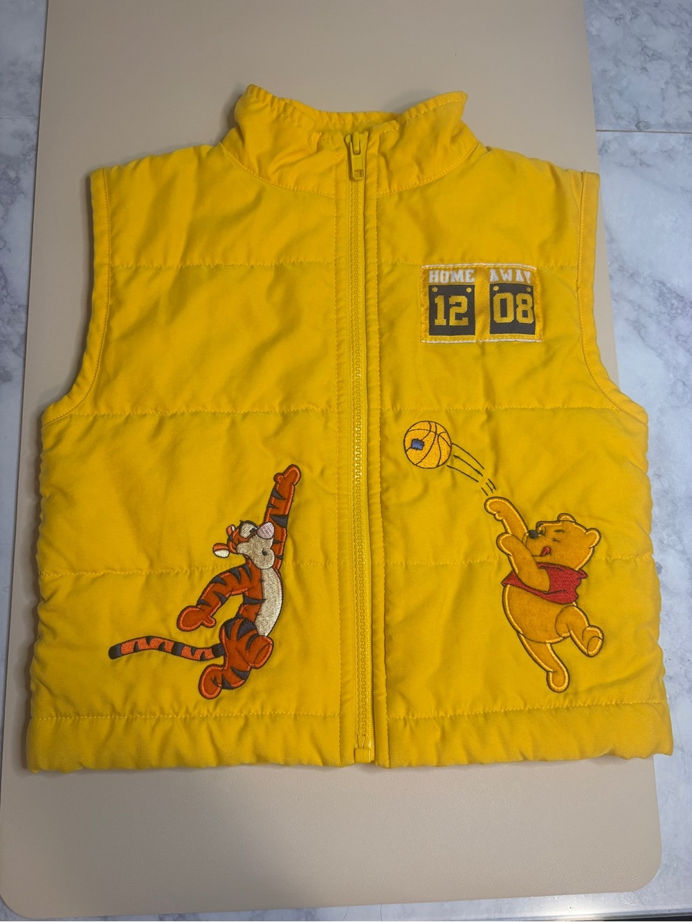 Vintage Yellow Winnie the Pooh & Tigger Puffer Vest